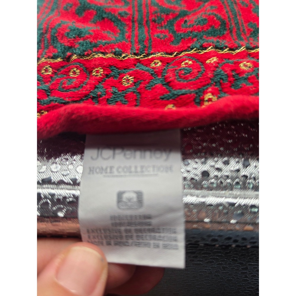 JCPenney Home Collection Christmas Joy Hand Towels Set of 2 Red Green Gold - Picture 6 of 9